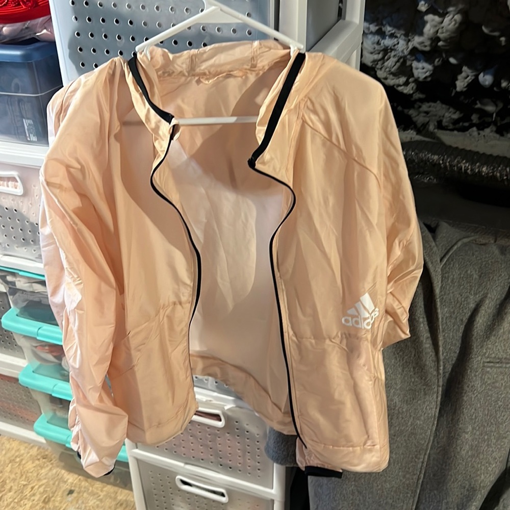 Adidas - Zoe Saldana collection windbreaker jacket halo blush pink